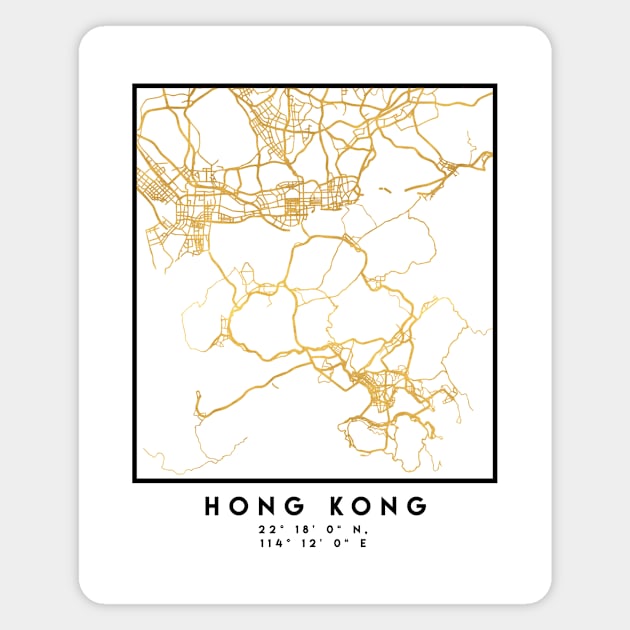 HONG KONG CHINA CITY STREET MAP ART Magnet by deificusArt